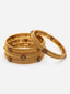 Pack Of 4 24 CT Gold-Plated Antique Bangles