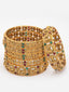 PANASH- Set Of 6 24 CT Gold-Plated Handcrafted Antique Bangles