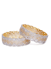 Women Set Of 2 Gold-Plated Embellished Bangles