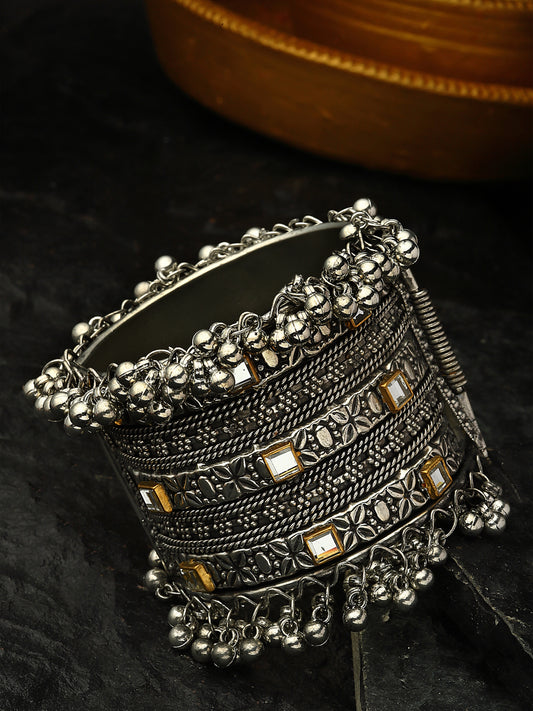 Oxidised Silver-Plated Bangle-Style Bracelet