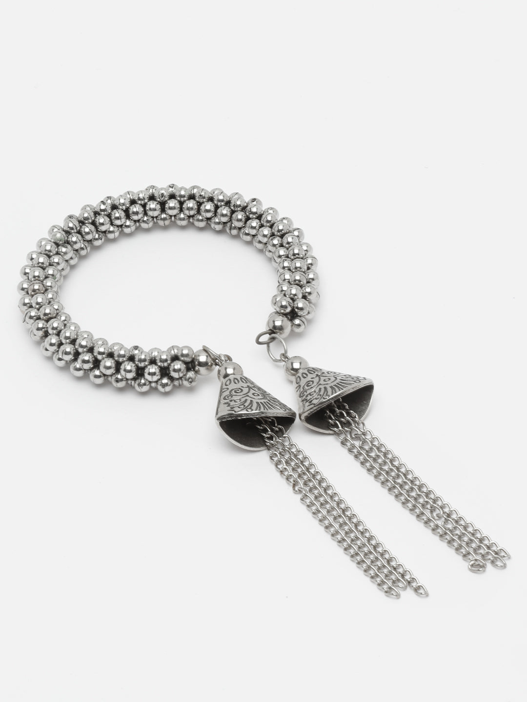 Silver Silver-Plated Cuff Bracelet