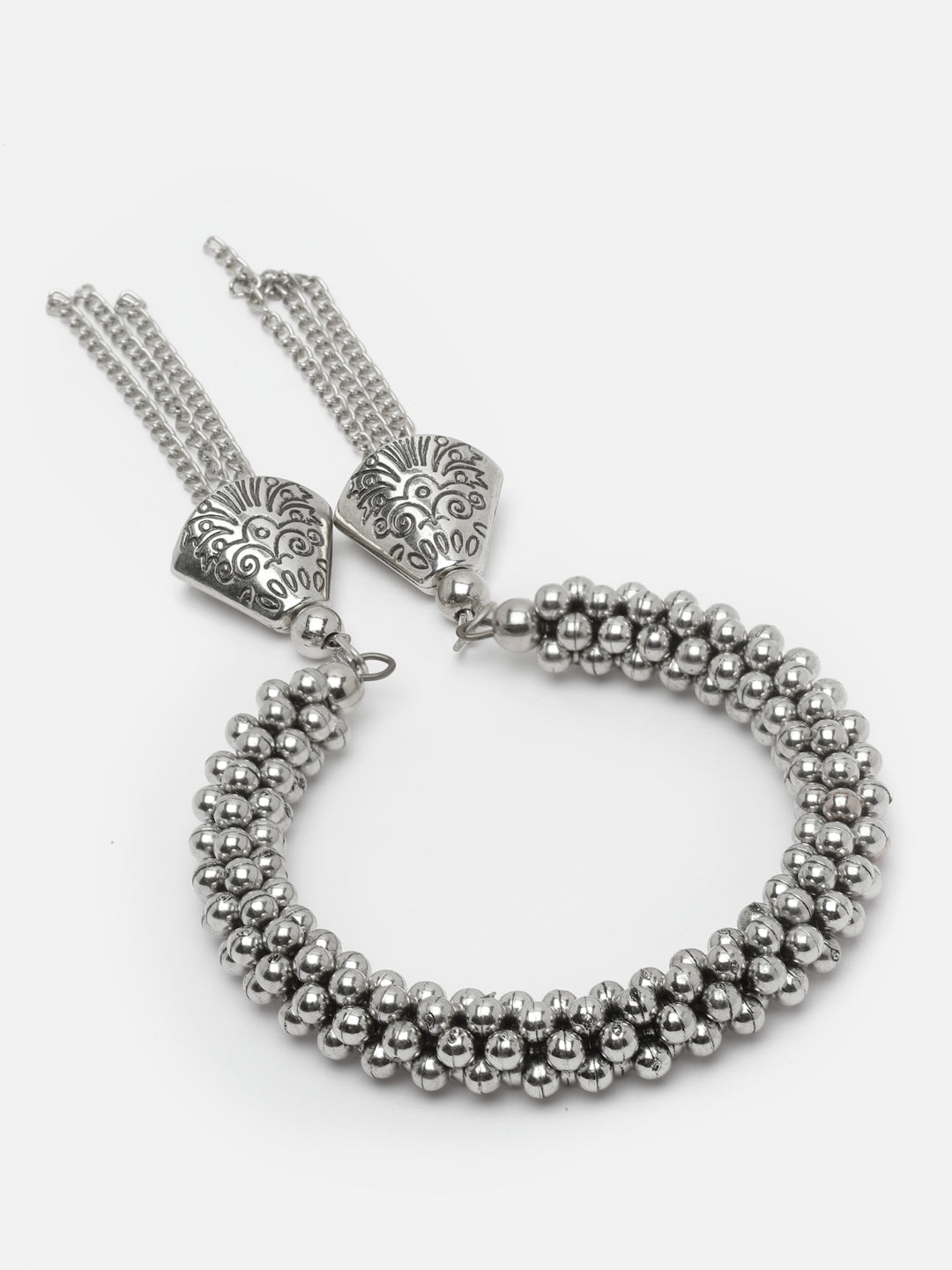 Silver Silver-Plated Cuff Bracelet