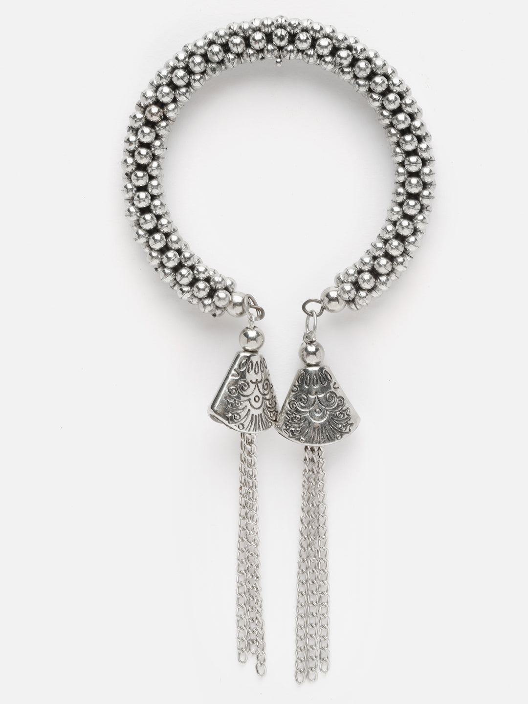 Silver Silver-Plated Cuff Bracelet