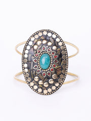 Women Brass Gold-Plated Cuff Bracelet