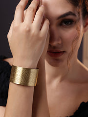 Women Brass Gold-Plated Cuff Bracelet