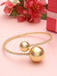 18KT Gold Plated Stone Studded Tarnish-Free Waterproof Bangle-Style Bracelet