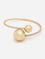 18KT Gold Plated Stone Studded Tarnish-Free Waterproof Bangle-Style Bracelet