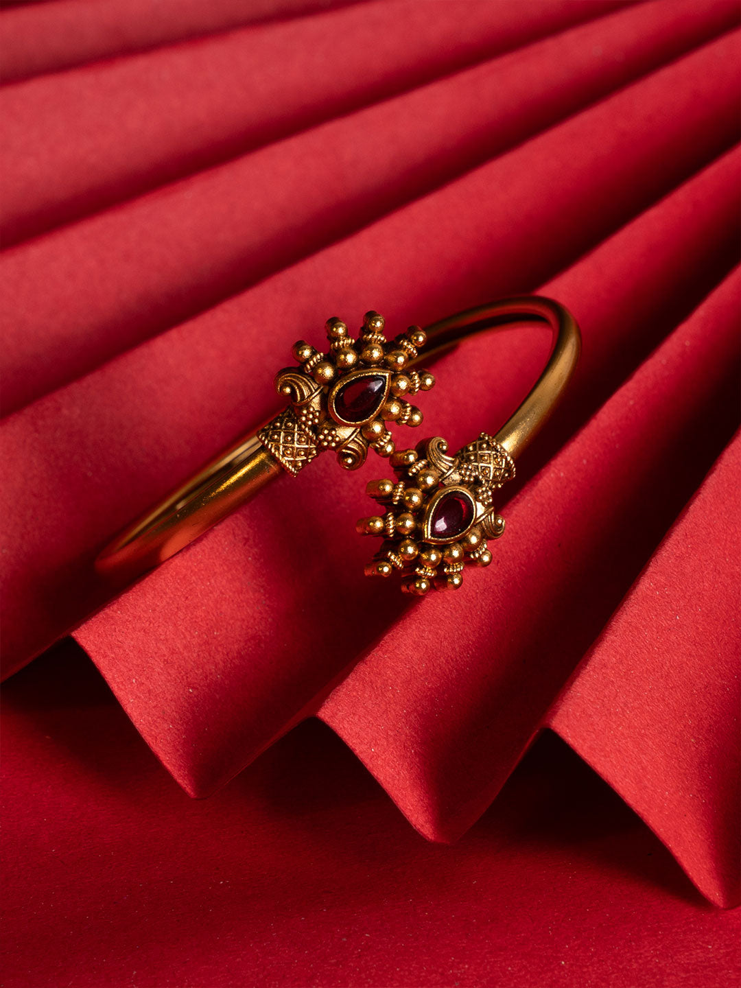 Women Brass Gold-Plated Bangle-Style Bracelet