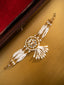 Gold-Plated Stones Studded And Beaded Wraparound Bracelet