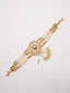 Gold-Plated Stones Studded And Beaded Wraparound Bracelet