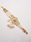 Gold-Plated Stones Studded And Beaded Wraparound Bracelet