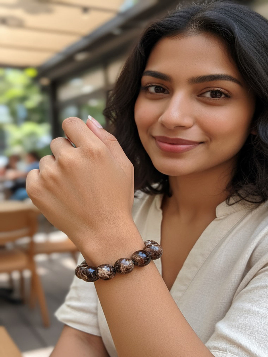 Artificial Beaded Elasticated Bracelet