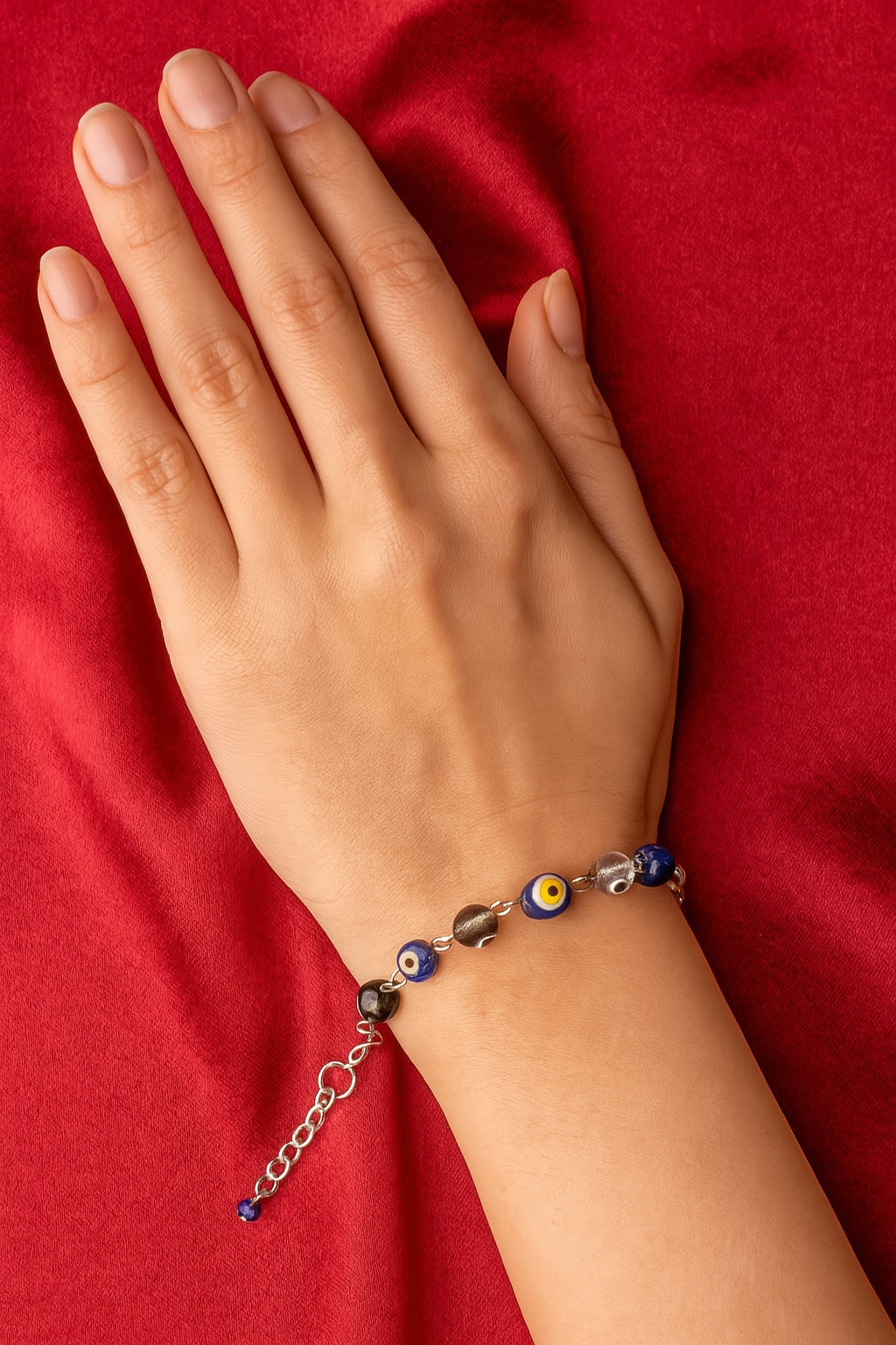 Silver Plated Silver Plated Evil Eye Wraparound Bracelet