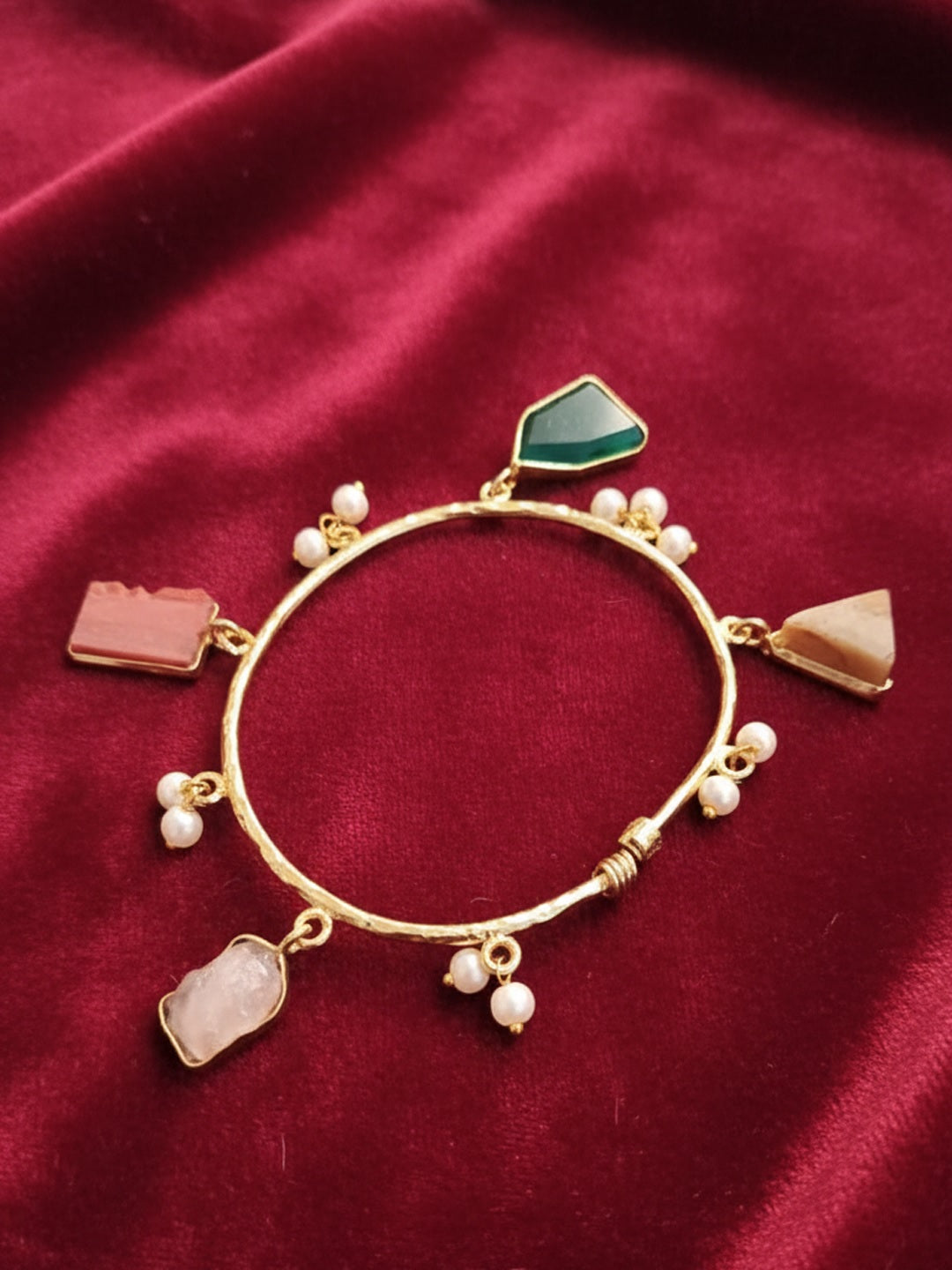 Women Brass Gold-Plated Charm Bracelet