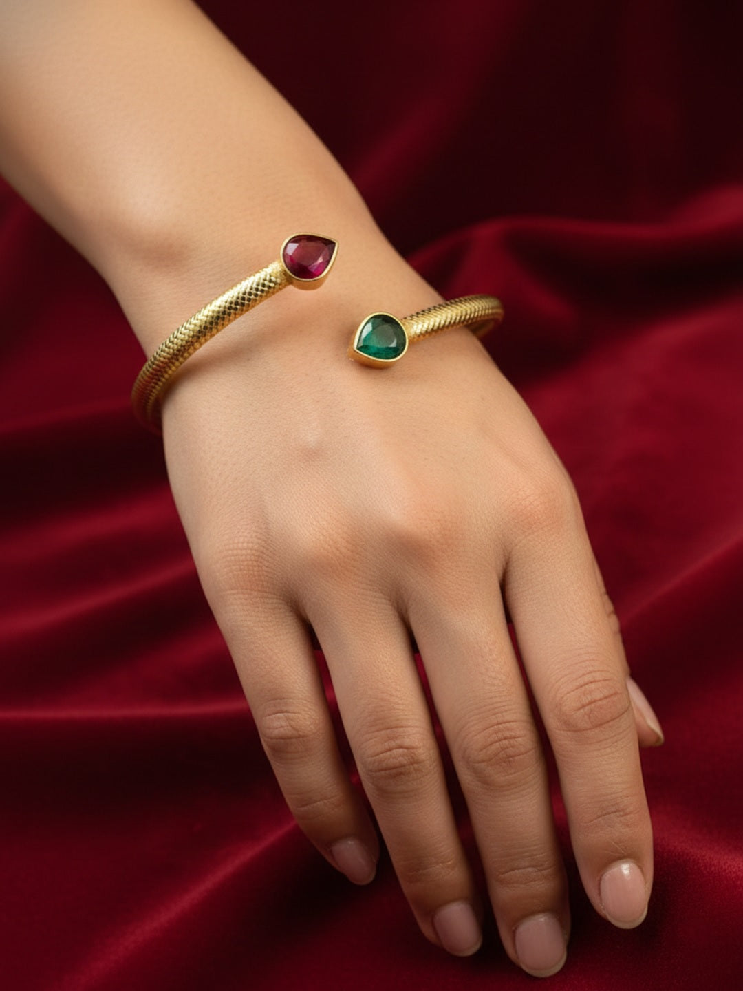 Women Brass Gold-Plated Kada Bracelet