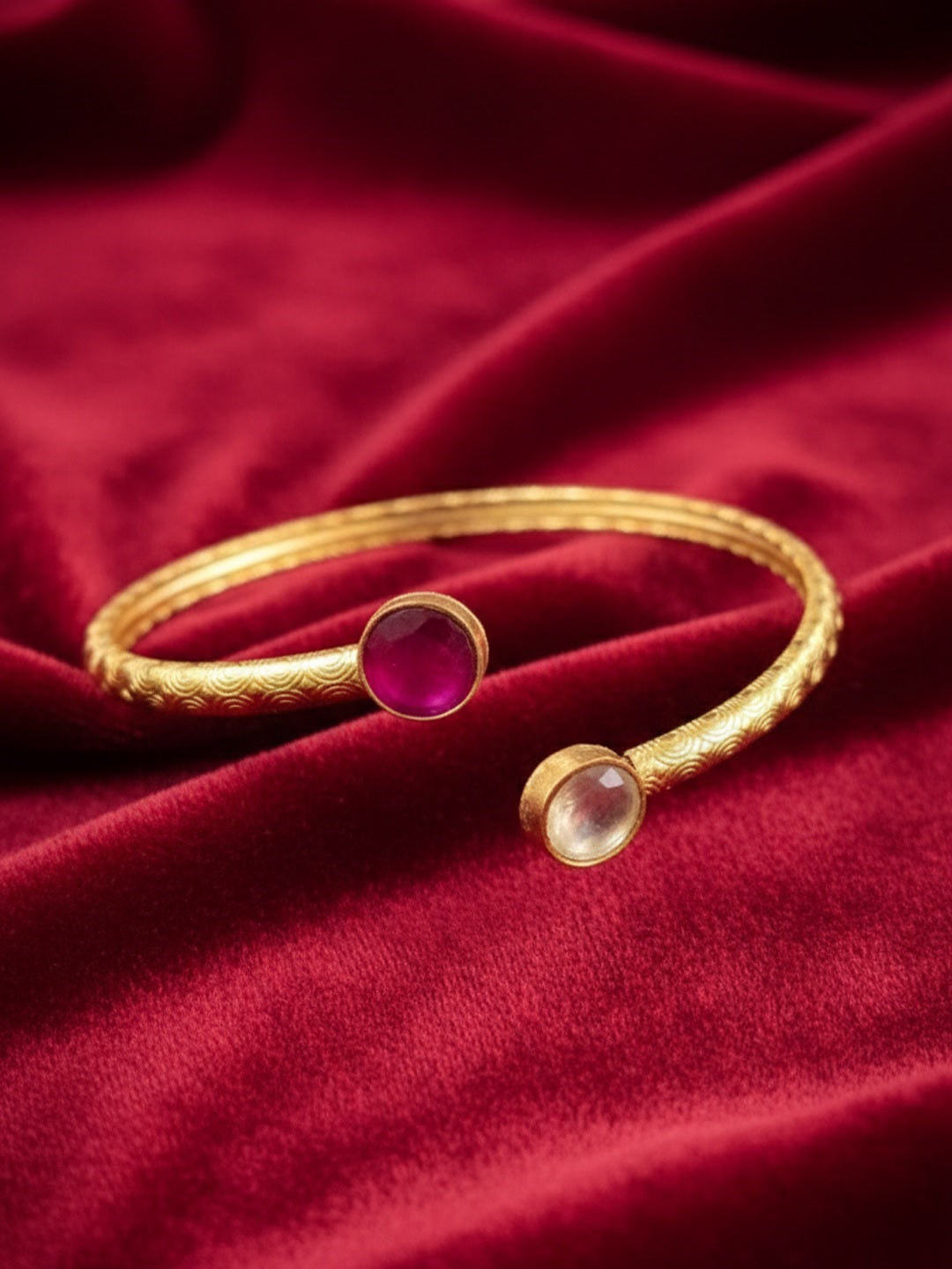 Women Brass Antique Gold-Plated Kada Bracelet