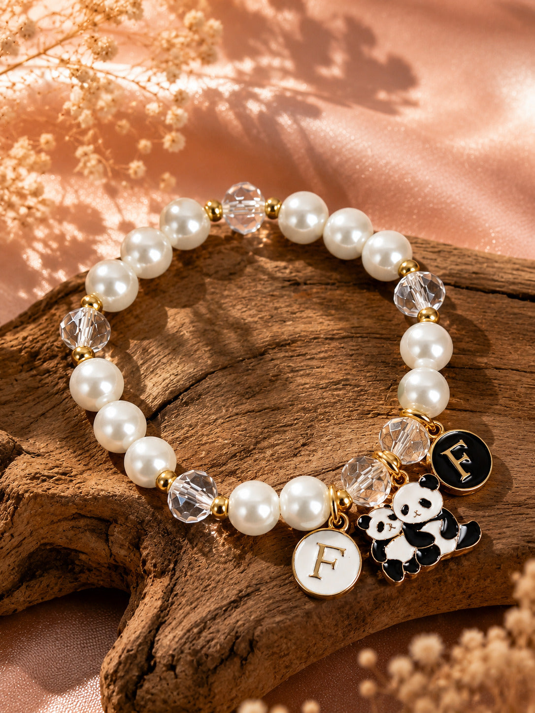 PANASH Cute Panda Charm Pearl Friendship Bracelet