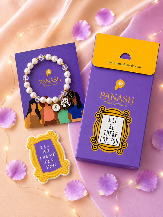 PANASH Cute Panda Charm Pearl Friendship Bracelet with Fridge Magnet – Luxury Gift Set