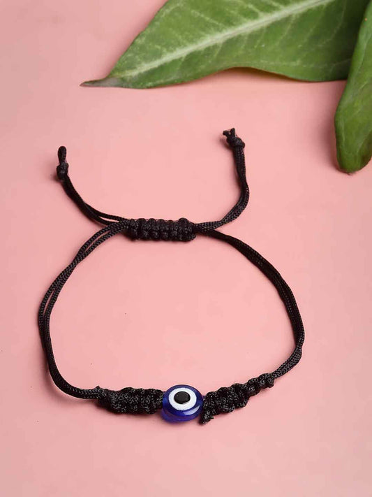 Women Black & Blue Evil Eye Charm Bracelet