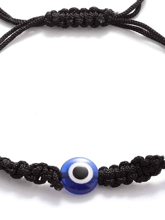 Women Black & Blue Evil Eye Charm Bracelet