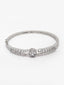 Women Cubic Zirconia Studded Solitaire Rhodium-Plated Bangle-Style Bracelet