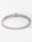 Women Cubic Zirconia Studded Solitaire Rhodium-Plated Bangle-Style Bracelet