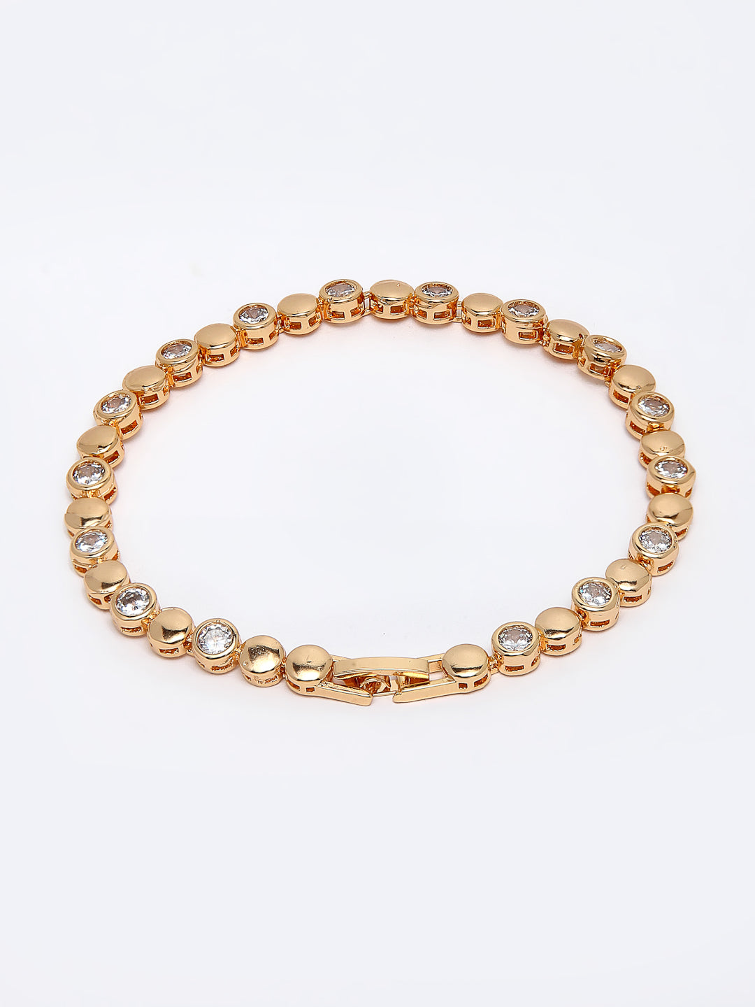 Women Brass American Diamond Gold-Plated Charm Bracelet