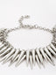 Women Silver-Toned & Plated Tribal Brass Spike Bracelet