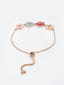 Gold-Plated Multicolor Floral Charm Bracelet