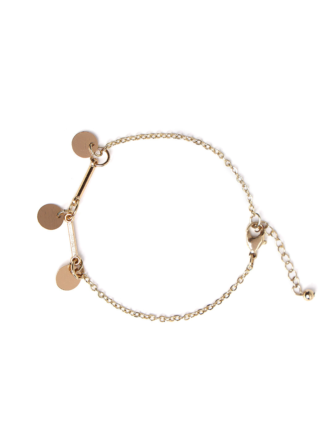 Women Set of 5 Gold-Plated & Red Charm Bracelets