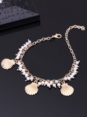 Gold-Plated Pearls Charm Bracelet