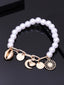 Women Gold-Plated Beaded Charm Bracelet