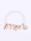 Women Gold-Plated Beaded Charm Bracelet