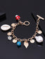 Women Gold Toned & White Beaded Gold-Plated Charm Bracelets