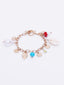 Women Gold Toned & White Beaded Gold-Plated Charm Bracelets