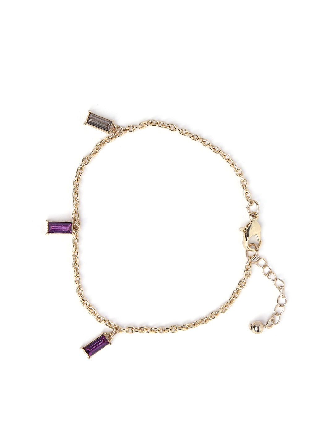Women Set Of 6 Gold-Plated & Pink Handcrafted Charm Bracelets