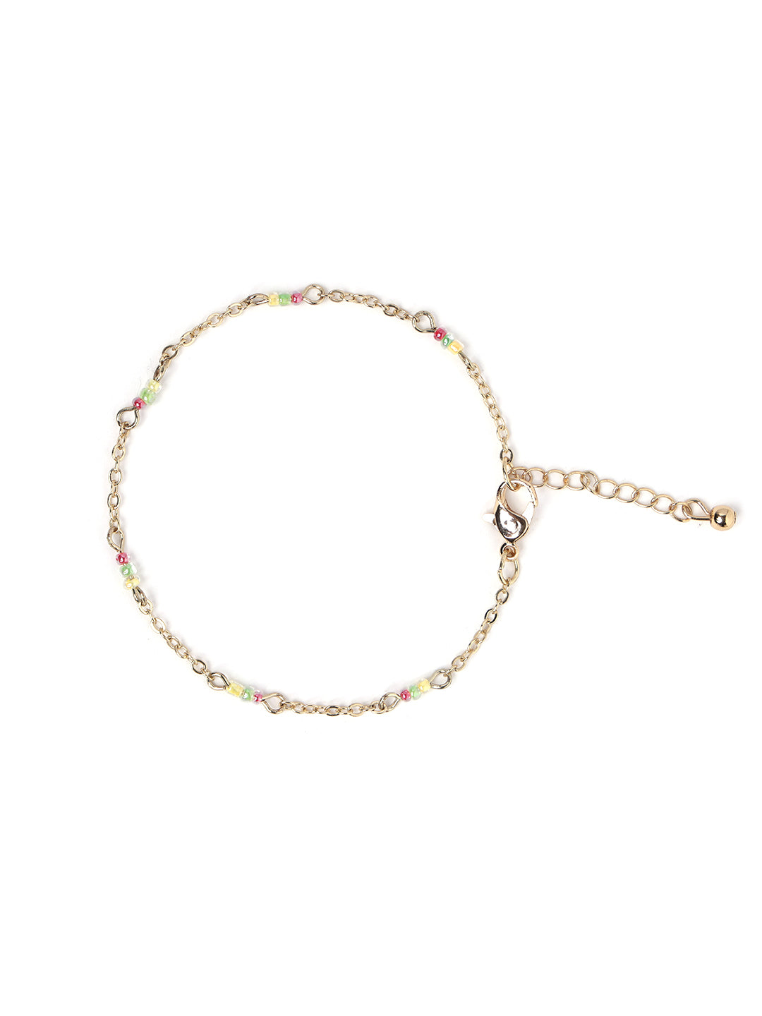 Women Set Of 6 Gold-Plated & Pink Handcrafted Charm Bracelets