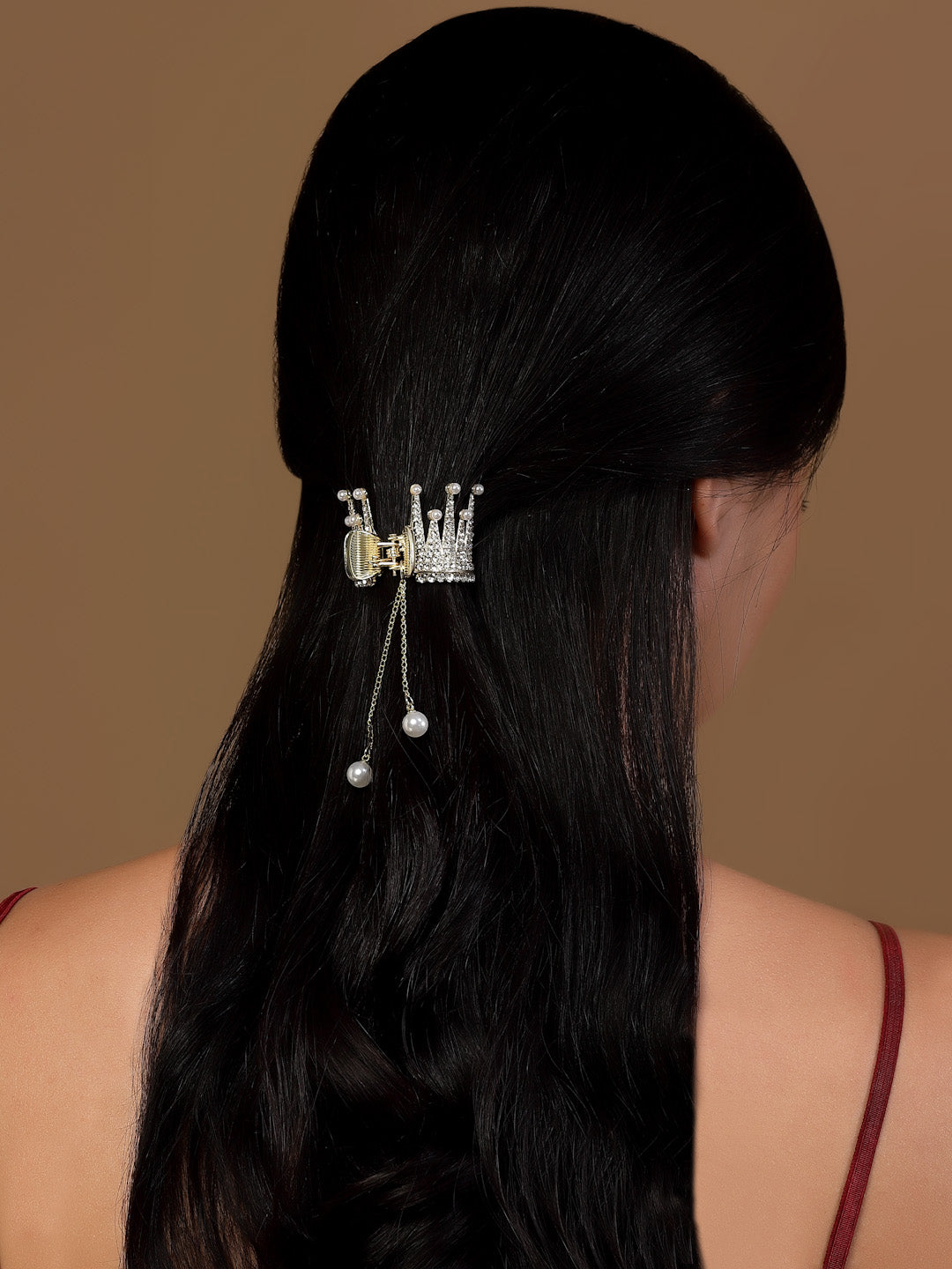 Gold-Plated Embellished Claw Clip