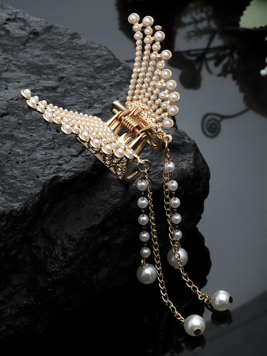 Women Embellished Gold-Plated Claw Clip