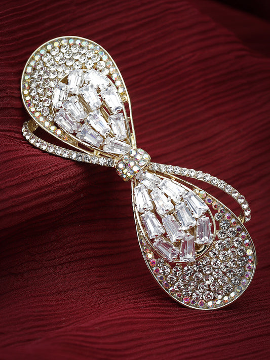 Women Embellished French Barrette Tic Tac Hair Clip