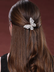 Women Embellished Stone Studded Butterfly Shpaed Claw Clip