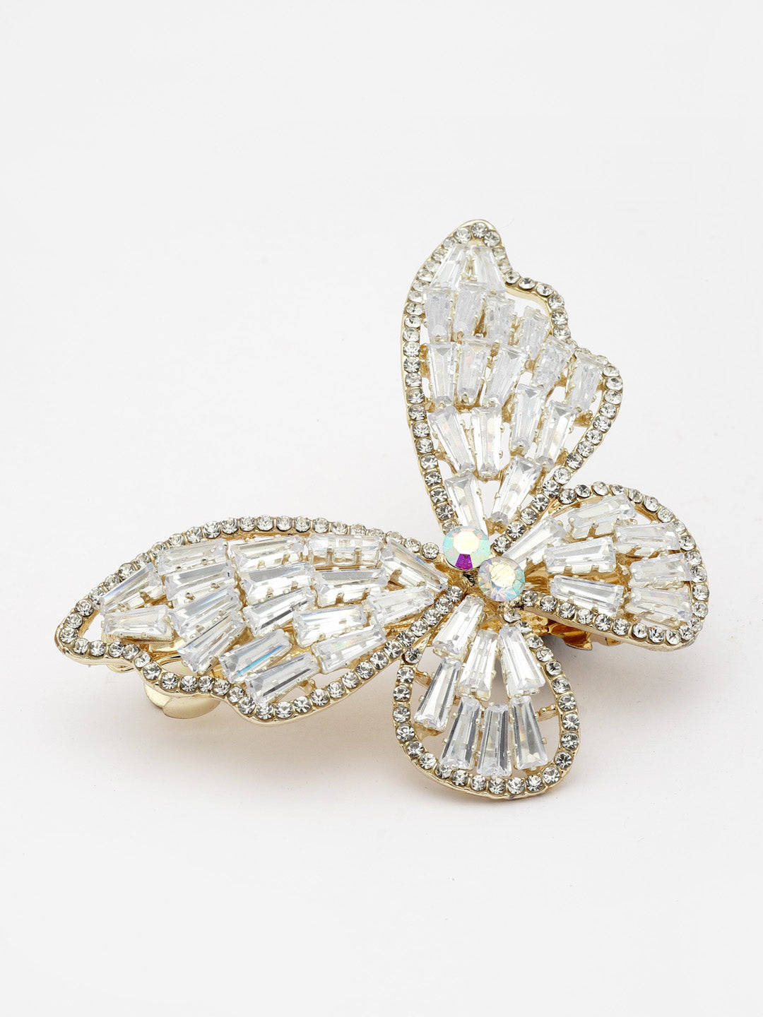 Women Embellished Stone Studded Butterfly Shpaed Claw Clip