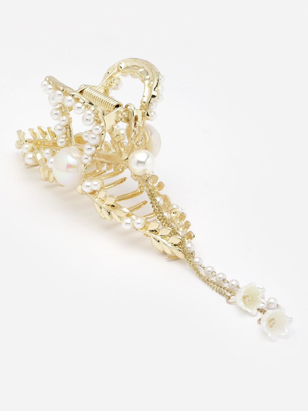 Women Pearls Embellished Claw Clip