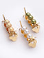 Women Gold-Toned & White Set of 3 Pearl Alligator Hair Clip