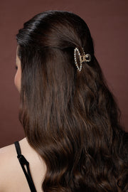 Women Gold-Plated Embellished Claw Clip