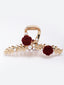 Women Gold-Toned & AD Stone Rose Claw Clip