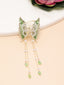 Gold-Plated CZ-Stone Studded Leaf Shaped Claw Clip