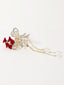 Gold-Plated CZ Stone Studded Floral Shaped Claw clip