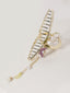 Gold-Plated Pearl Studded Floral Claw Clip