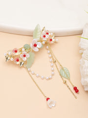 Gold-Plated Embellished French Barrette Clip